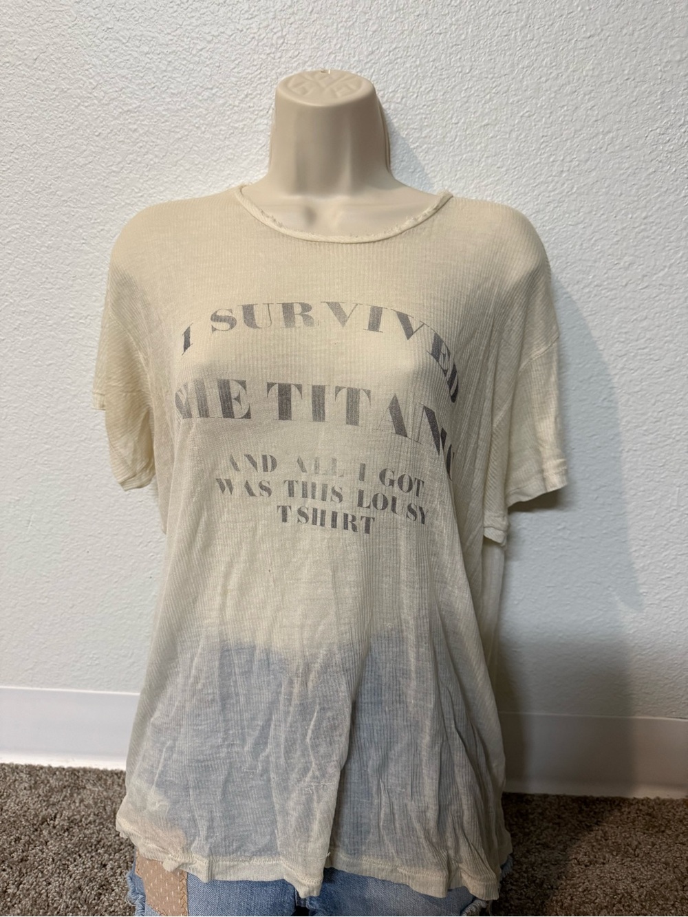 Wildfox Cream Short-Sleeve Graphic Tee titanic shirt rare vintage